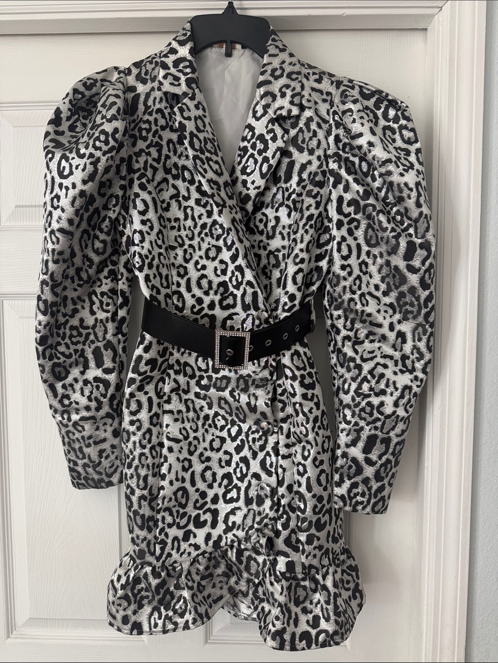 A.PEACH Leopard Print Mini Dress with Belt